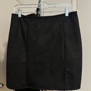 Suede Black Women's Skirt